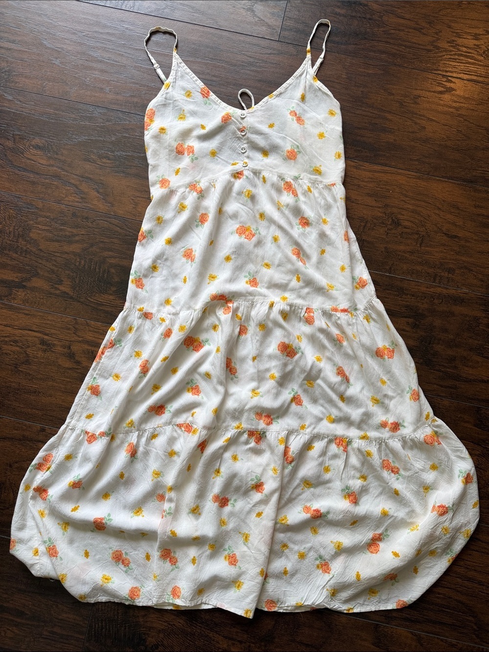Wild Fable White Floral Sundress with Orange and Yellow Flowers size M (Z16)